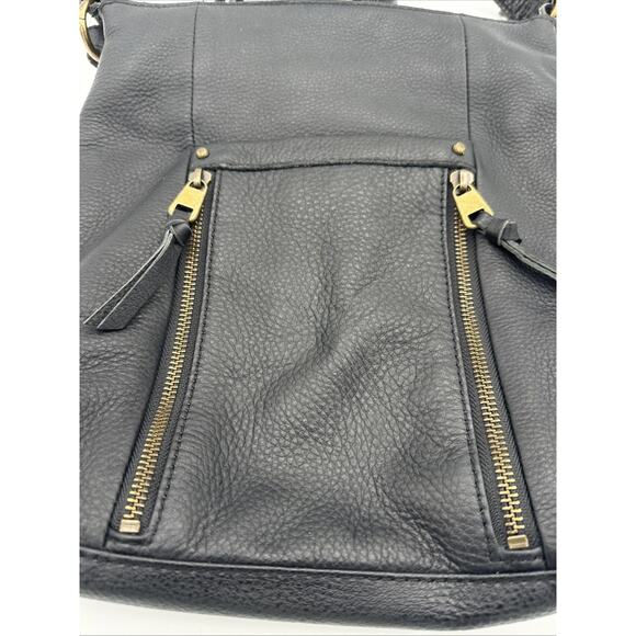 The Sak Collective Ladera Black Soft Leather Bag W/Tassel Crossbody A5 Hobo EUC - Picture 6 of 11